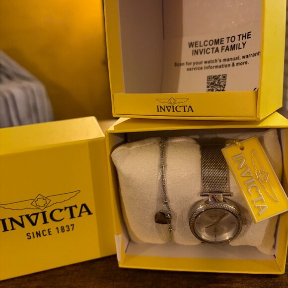 Invicta Women’s Silver Mesh Watch & Bracelet Set (47267) | New With Box - Picture 2 of 4